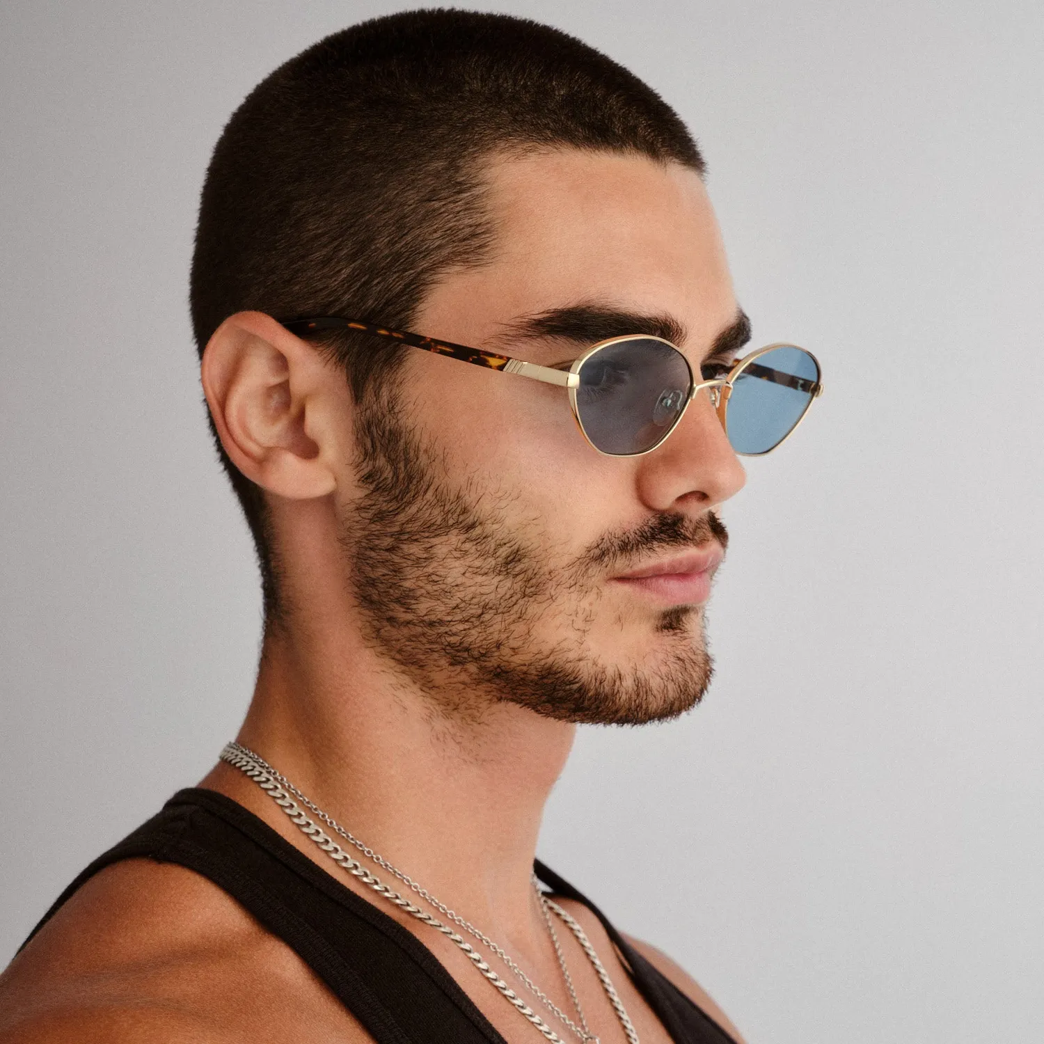 Le Specs Le Bebe occhiali da sole oro aqua mono