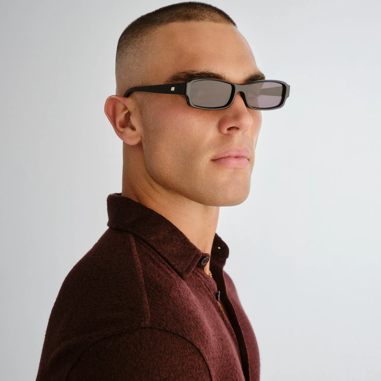 Le Specs Dial Tone occhiale da sole nero rettangolare