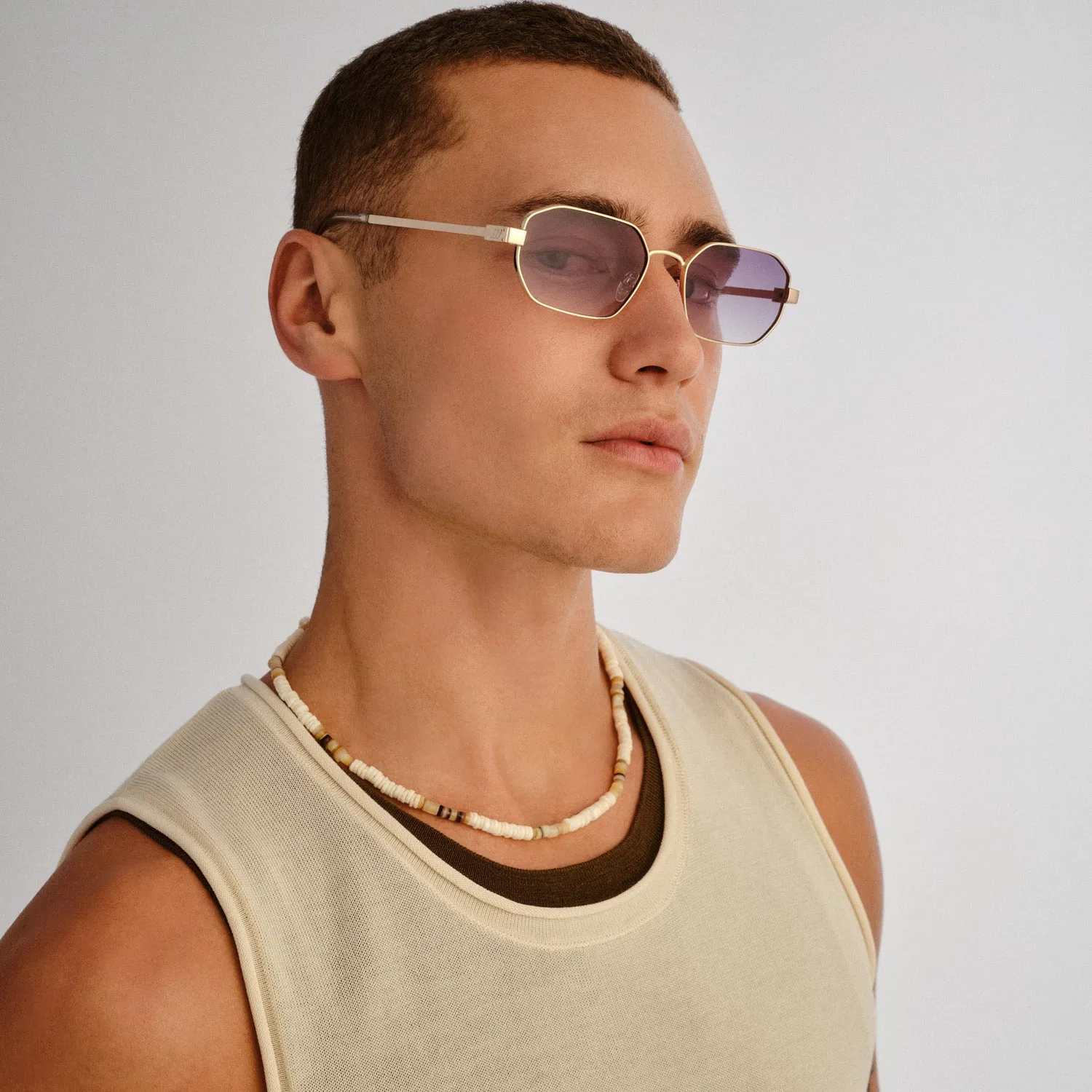 Le Specs Mythic occhiali da sole oro lenti azzurre