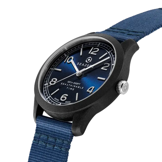 Sea2See Panarea 01 orologio blu navy cassa nera 41 mm