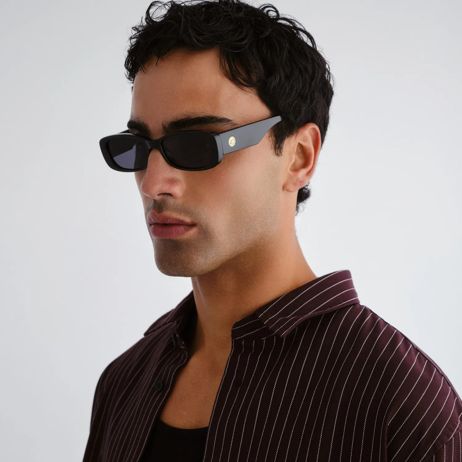 Le Specs Unreal! occhiali da sole nero lucido rettangolari
