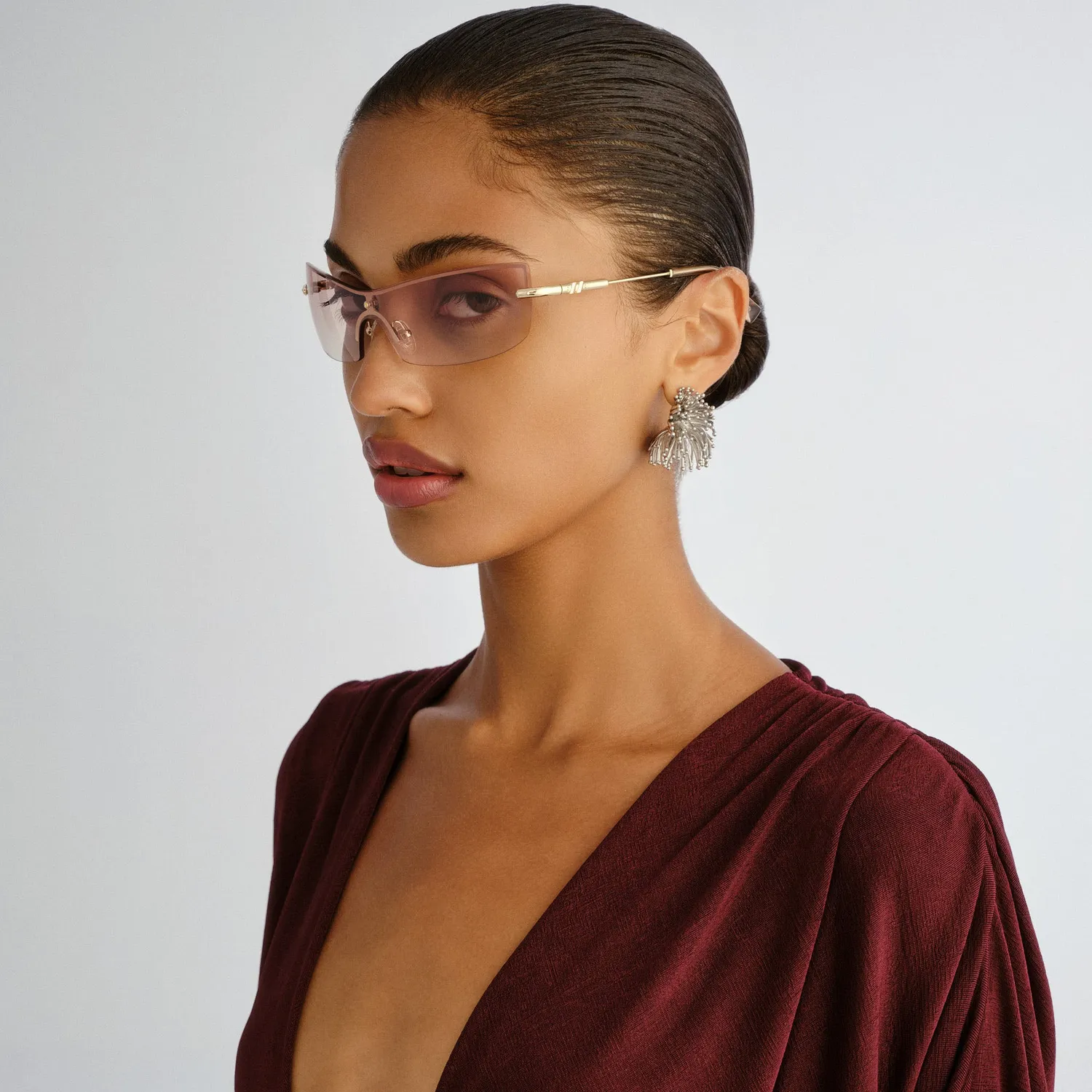 Le Specs Velvetine occhiali da sole oro lenti sfumate