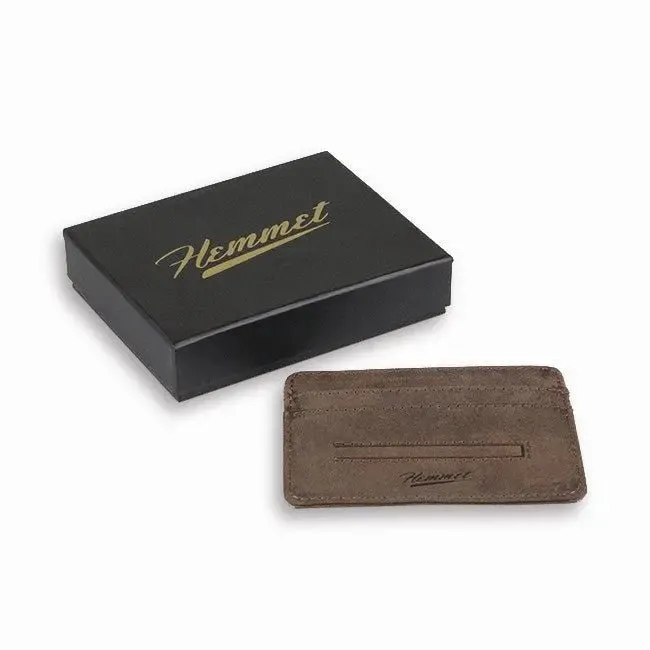 Hemmet card holder porta carte pelle testa di moro