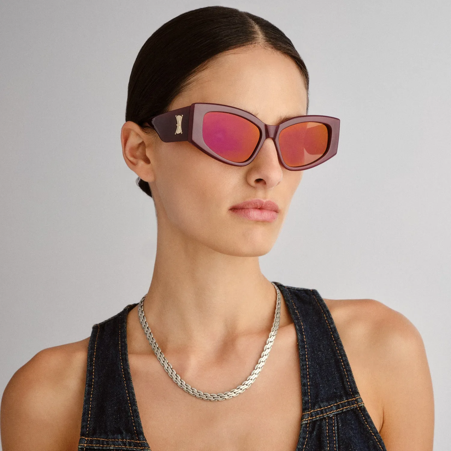 Le Specs The Haunting occhiali da sole cat-eye rosso specchio
