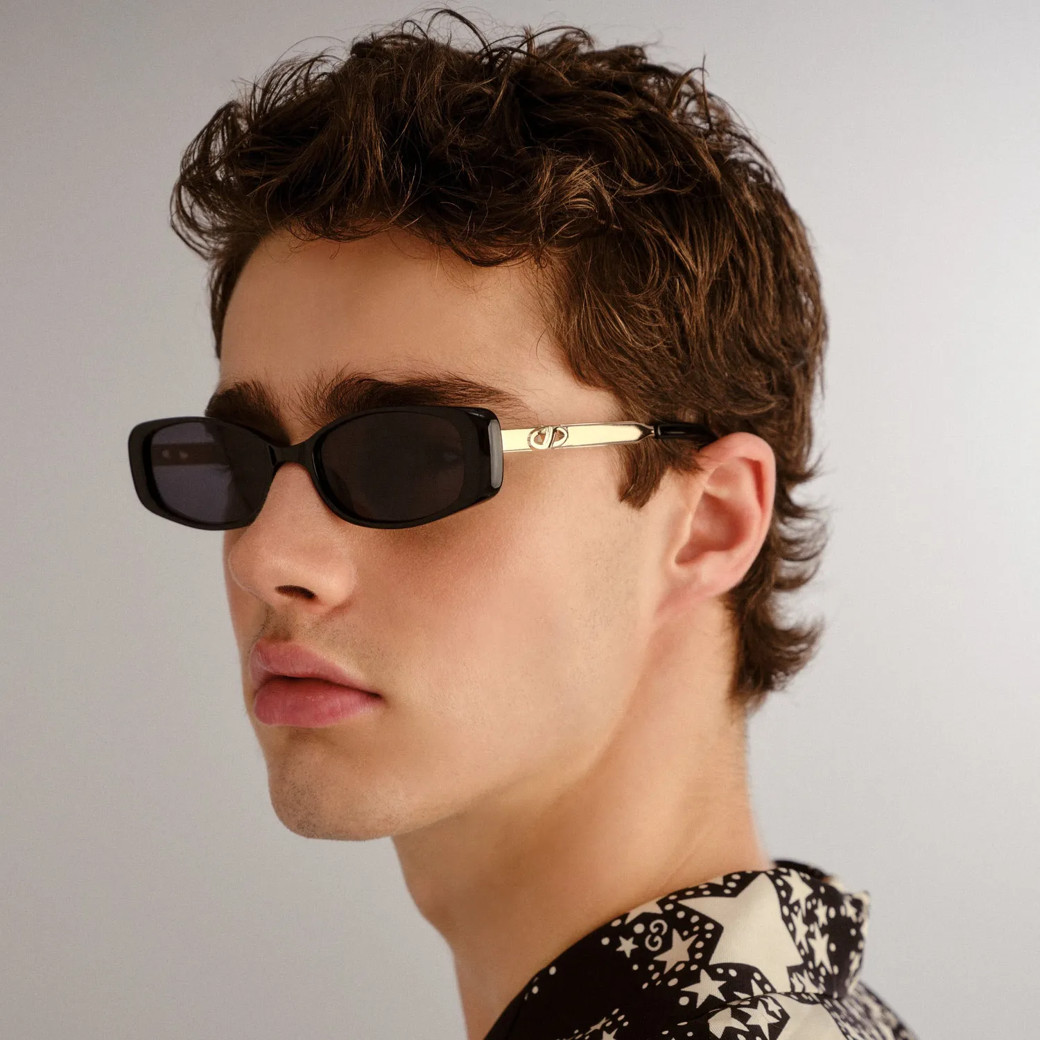 Le Specs Lil Starlight occhiali da sole neri rettangolari