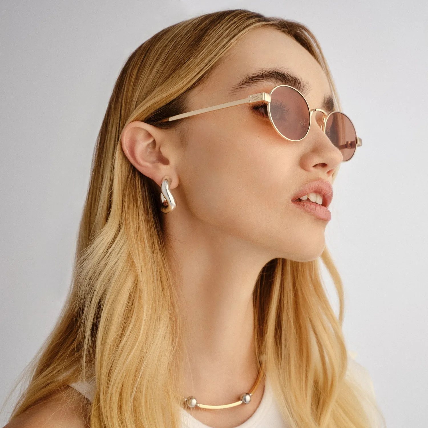 Le Specs Poseidon Deux occhiali da sole gold ovali
