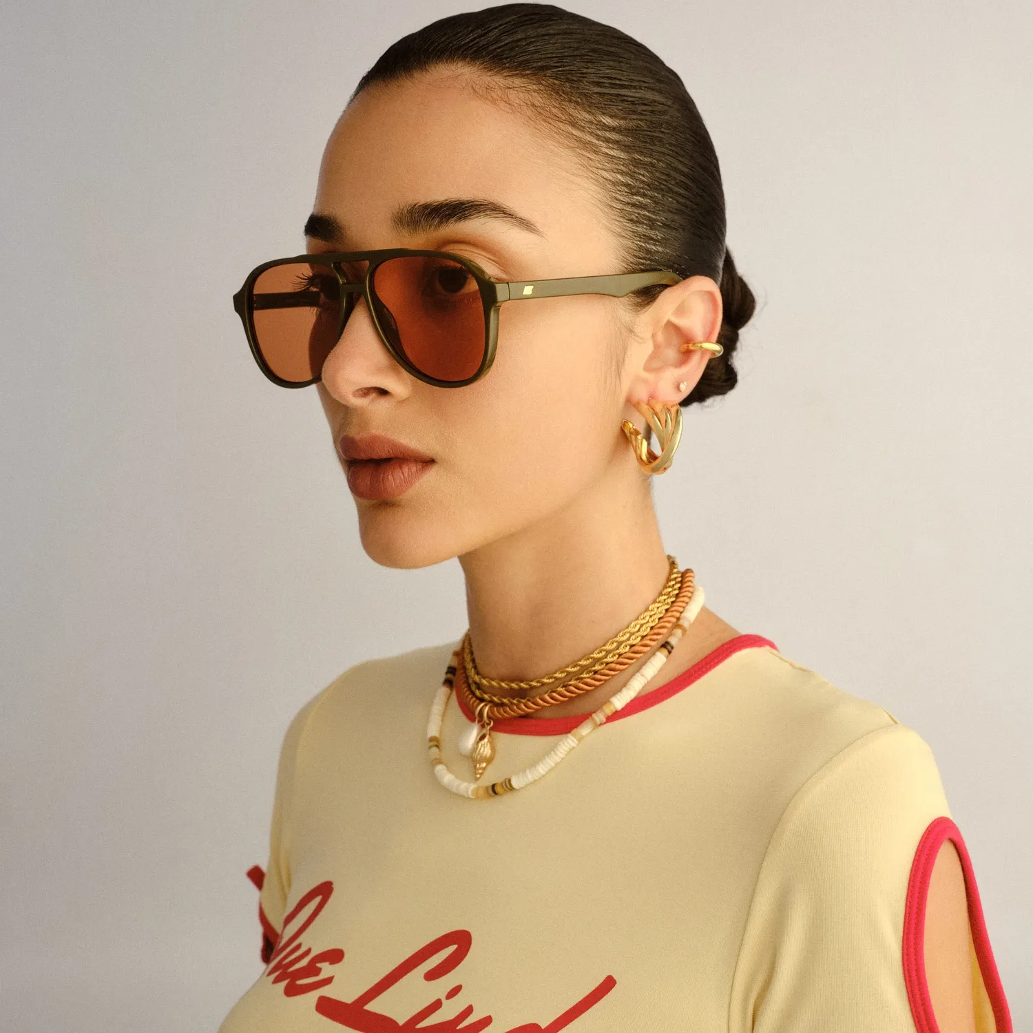 Le Specs Tragic Magic occhiale da sole verde oliva