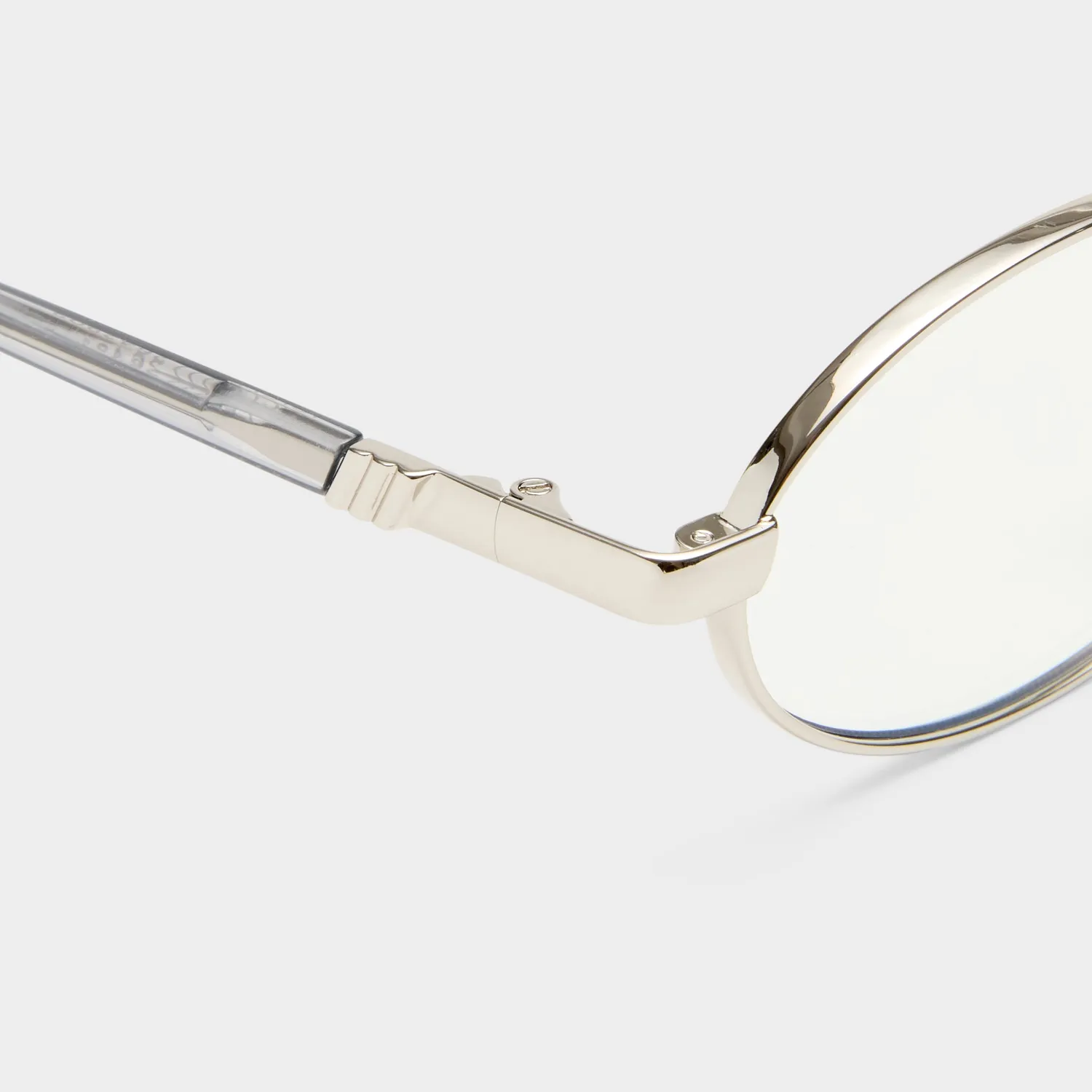 Le Specs Icicle occhiali luce blu argento ovali