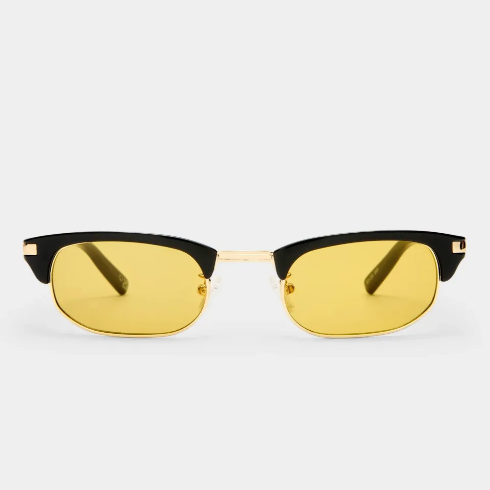 Le Specs Nightingale occhiale da sole nero ocra mono