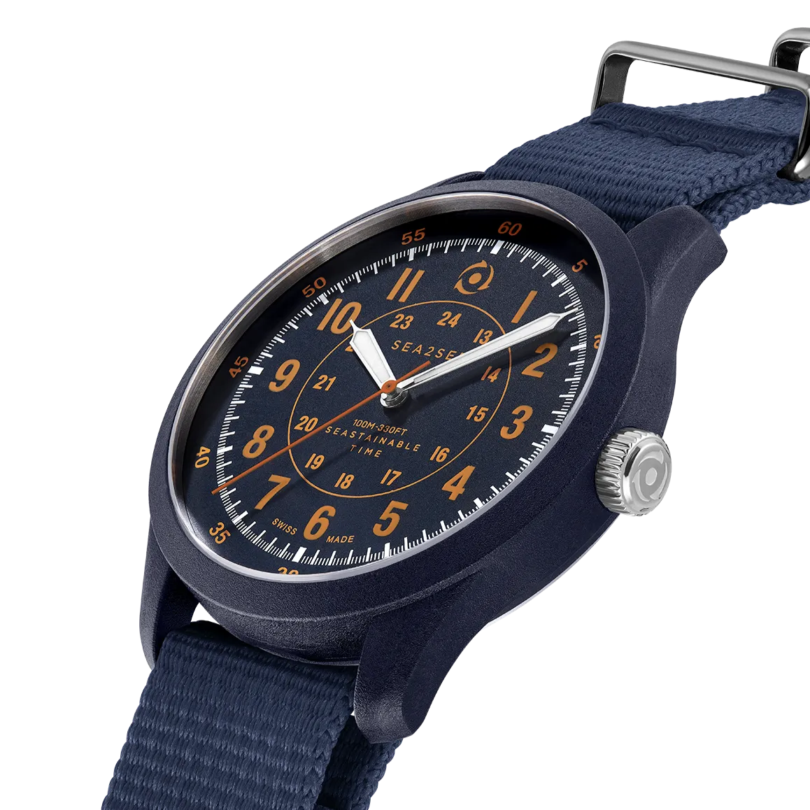 SEA2SEE Seal 06 orologio 41 mm blu arancione