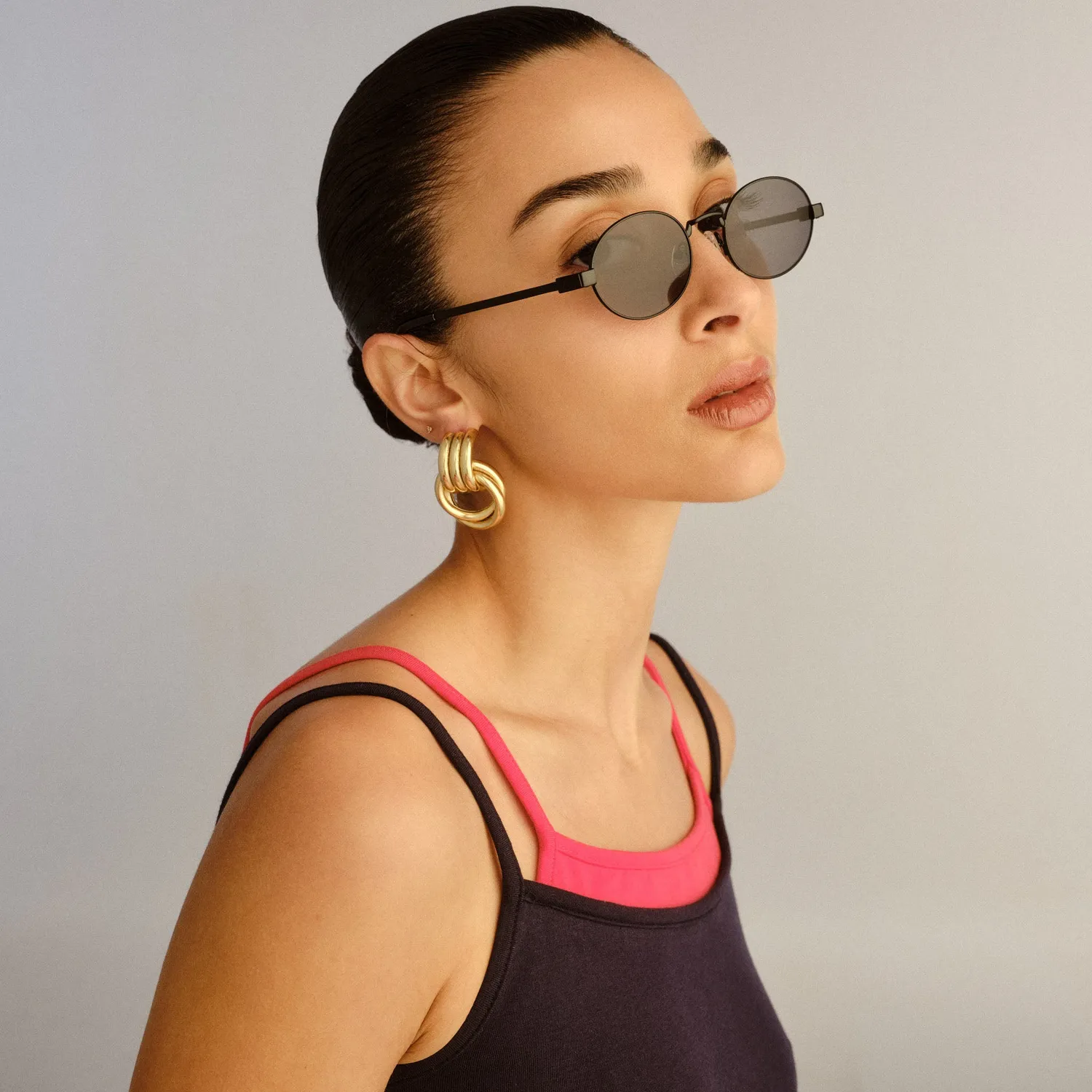 Le Specs Poseidon Deux occhiale da sole nero opaco ovale