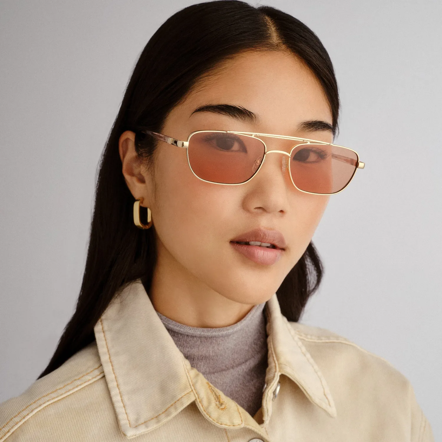 Le Specs Le Mimi occhiale da sole oro cinnamon tint