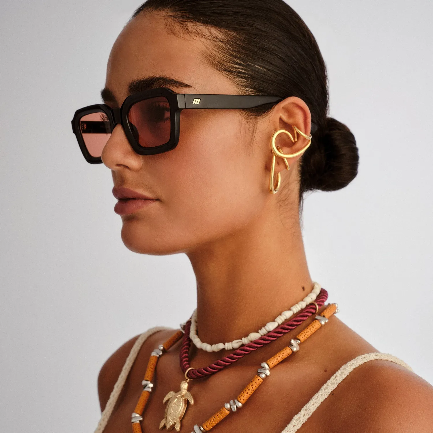 Le Specs Impossible occhiali da sole neri quadrati