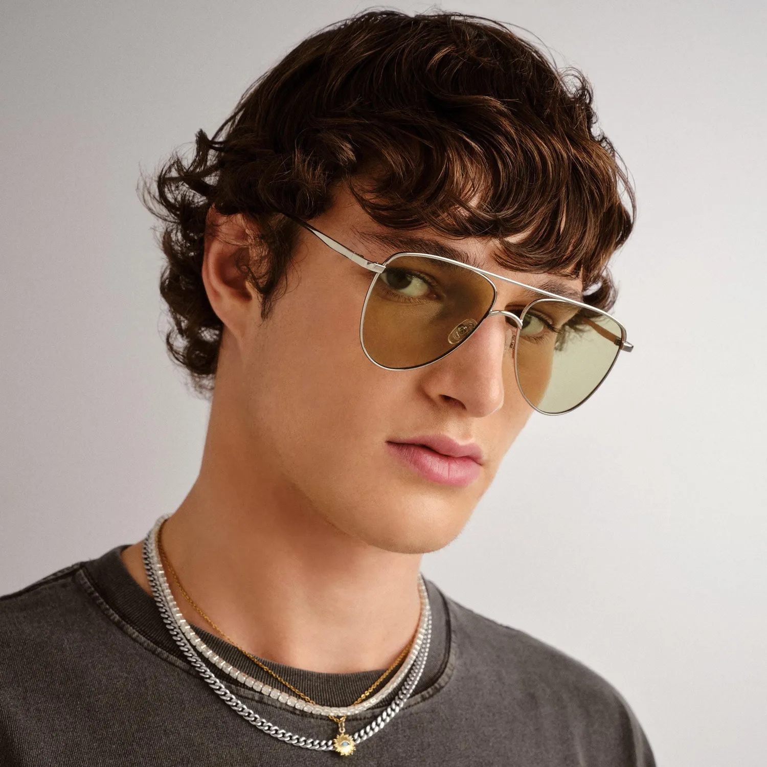 Le Specs The Duke occhiale da sole silver lente verde
