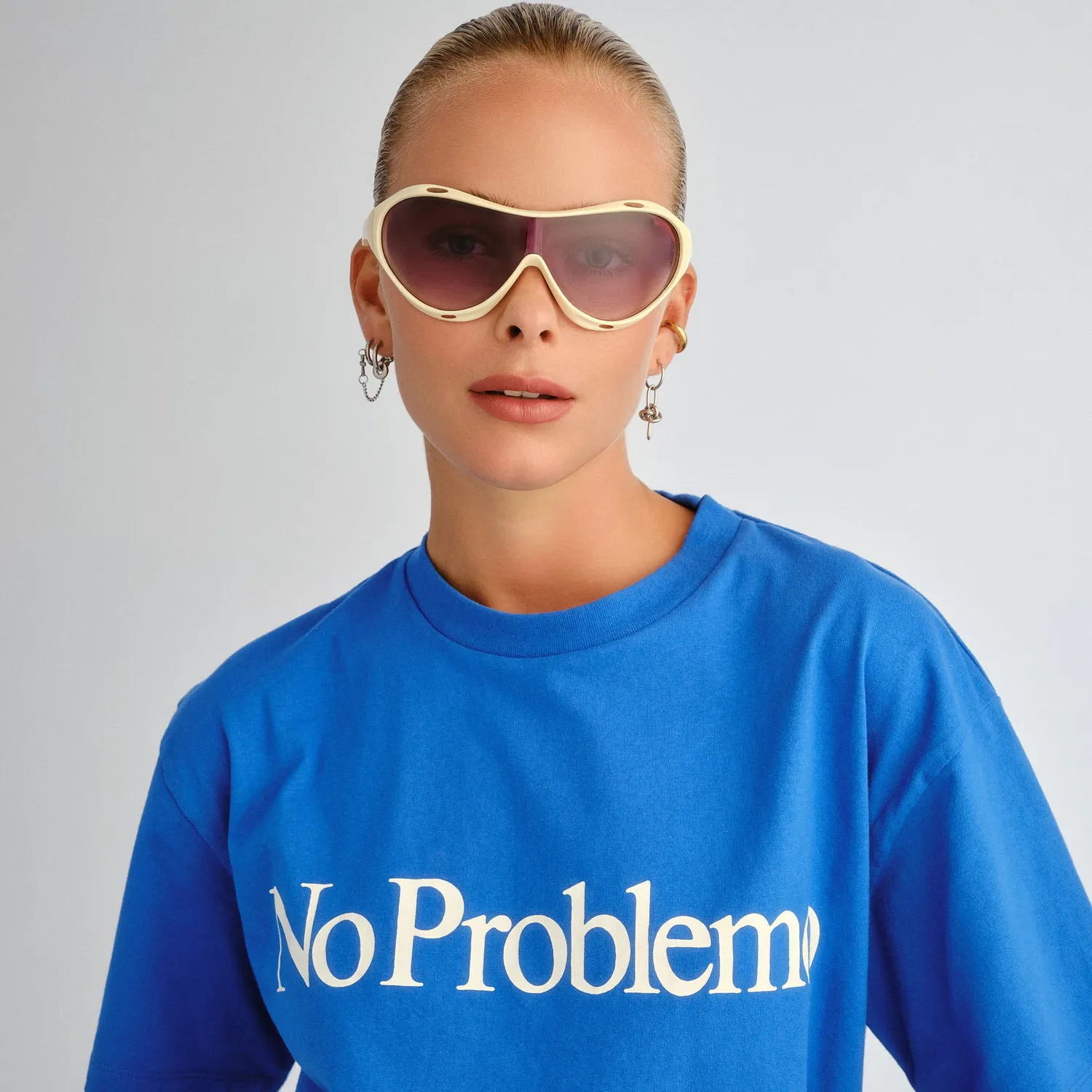 Le Specs Iris occhiale da sole off white shield