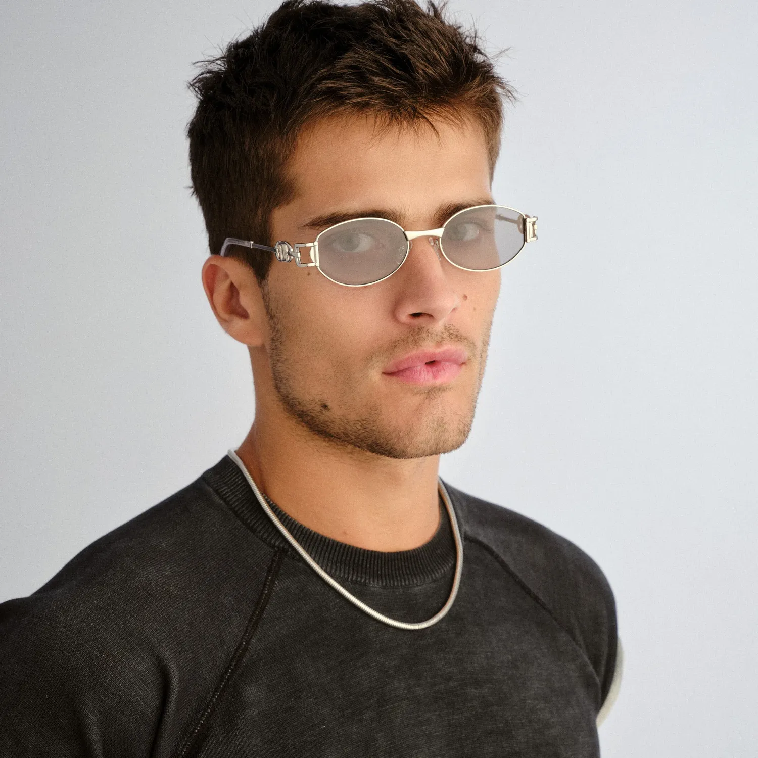 Le Specs The Forbidden occhiali da sole argento ovali