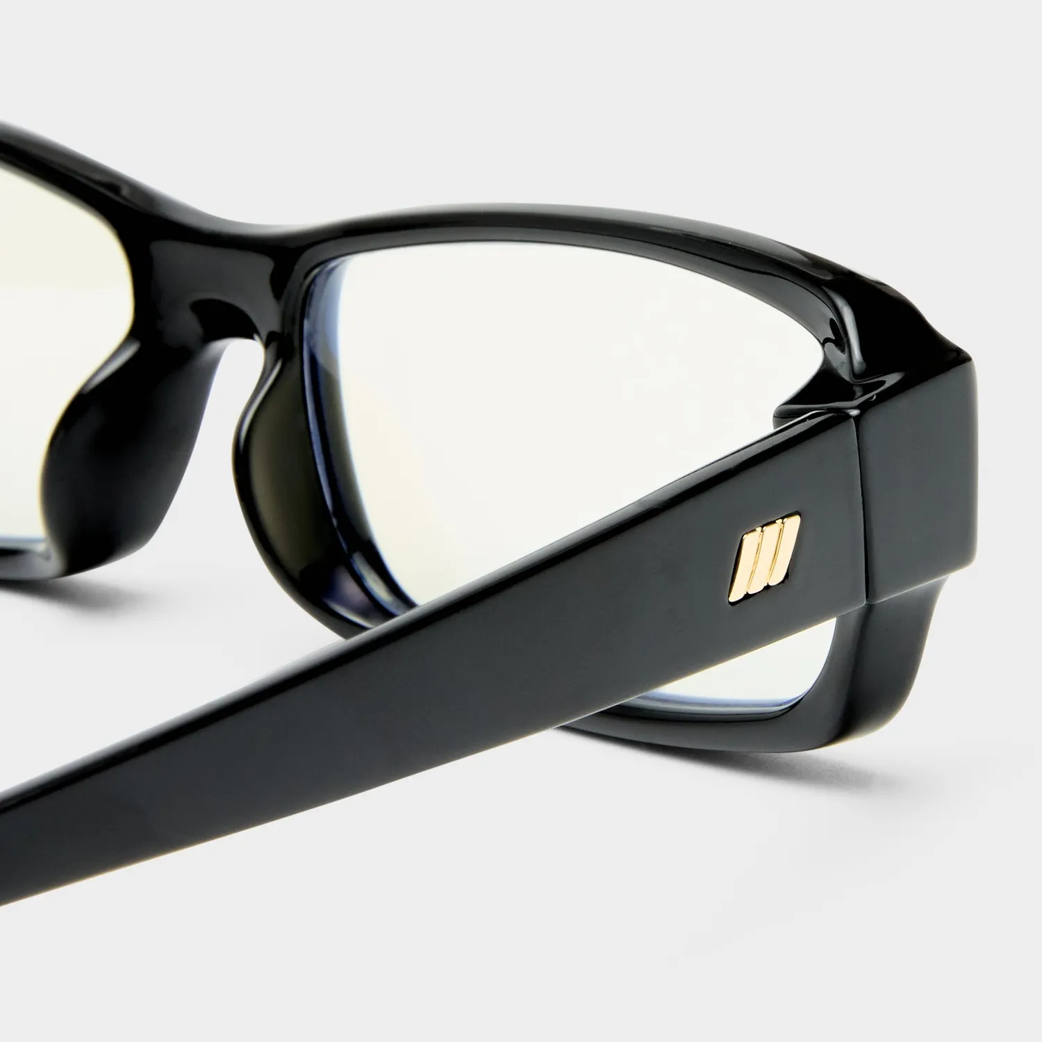 Le Specs Dial Tone occhiali luce blu rettangolari neri