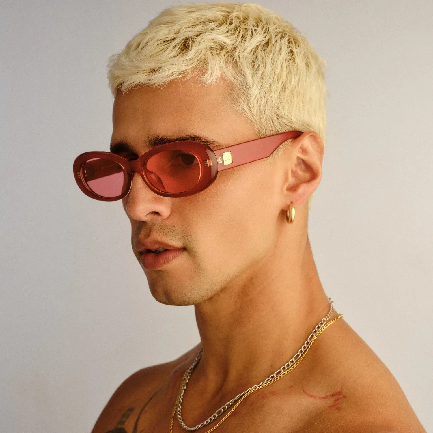 Le Specs Hey Ya occhiali da sole rosso perla calzata ampia