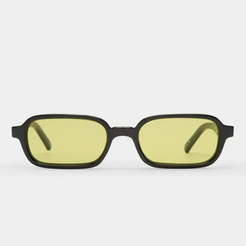Le Specs Pilferer occhiale da sole nero verde stretto