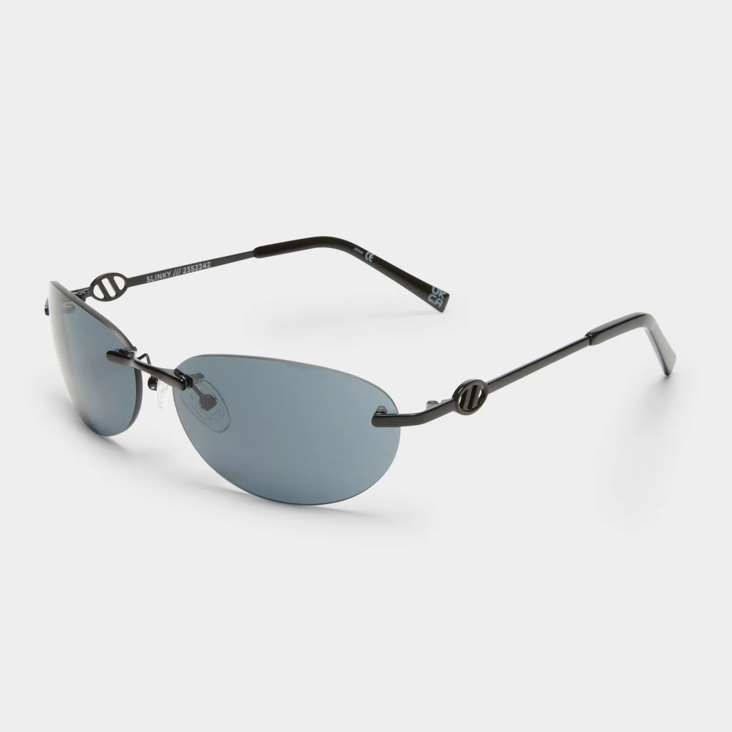 Le Specs Slinky occhiale da sole nero opaco rimless ovale