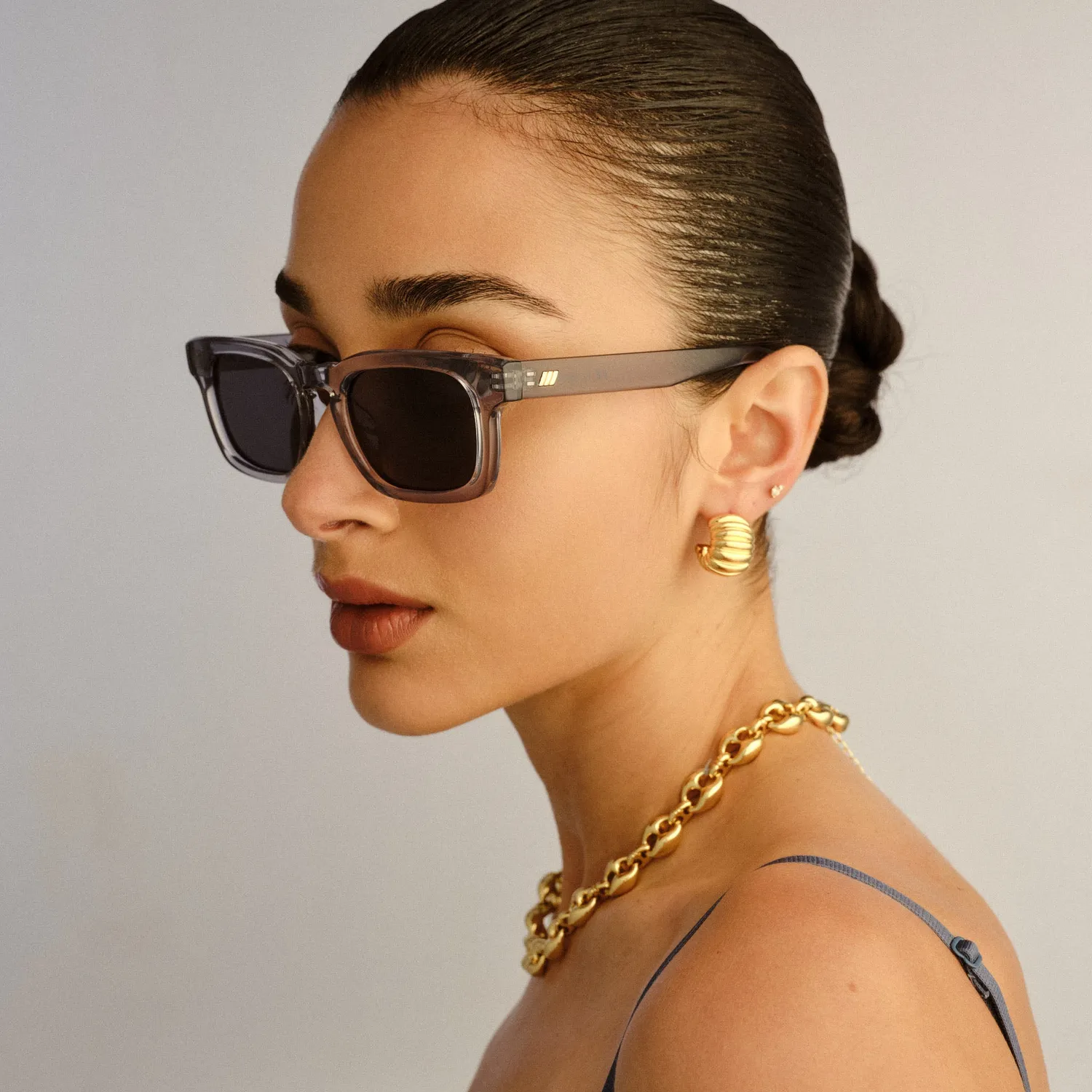 Le Specs Iceberg occhiale da sole quadrato grigio medium