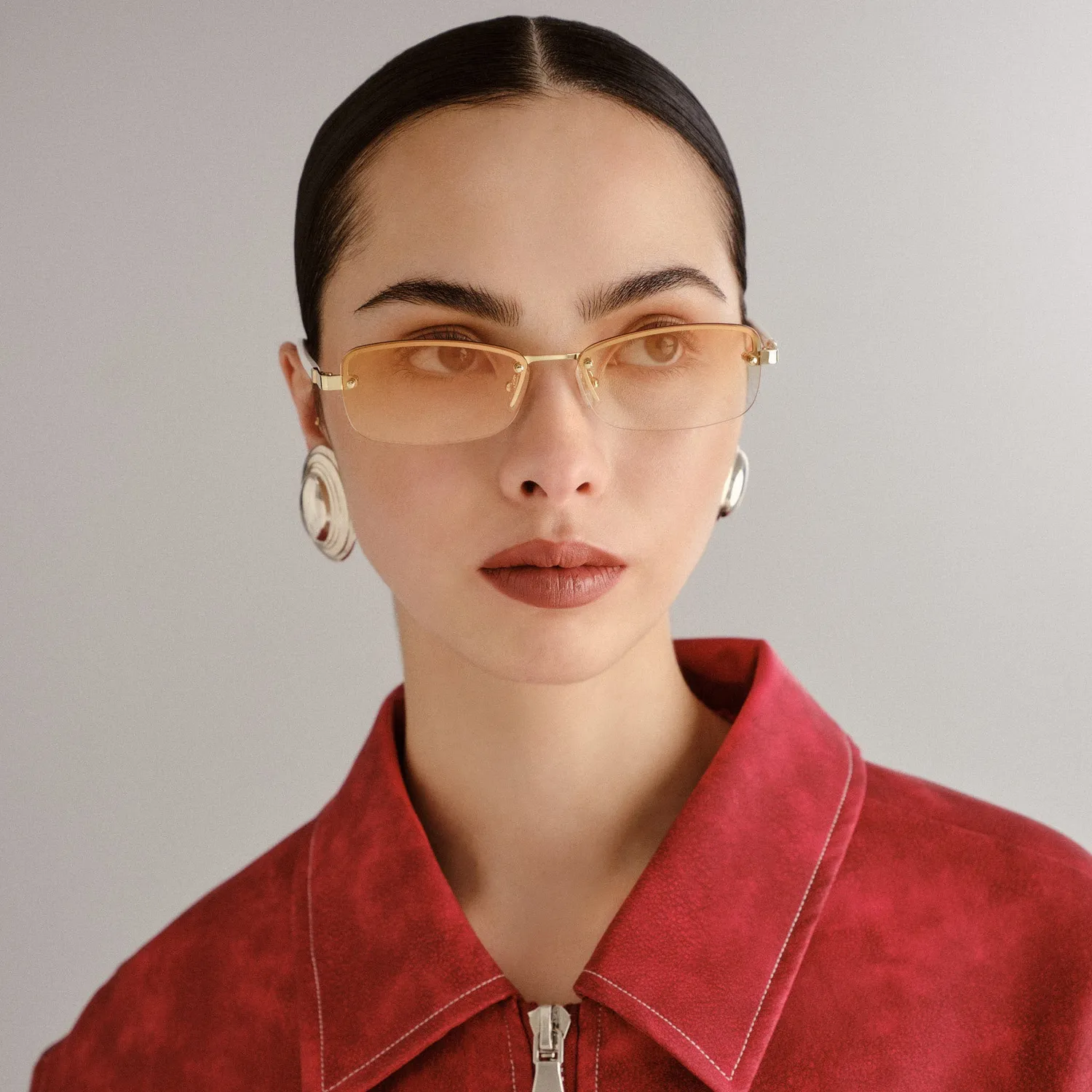 Le Specs Enigmatic occhiale da sole oro avorio specchiato