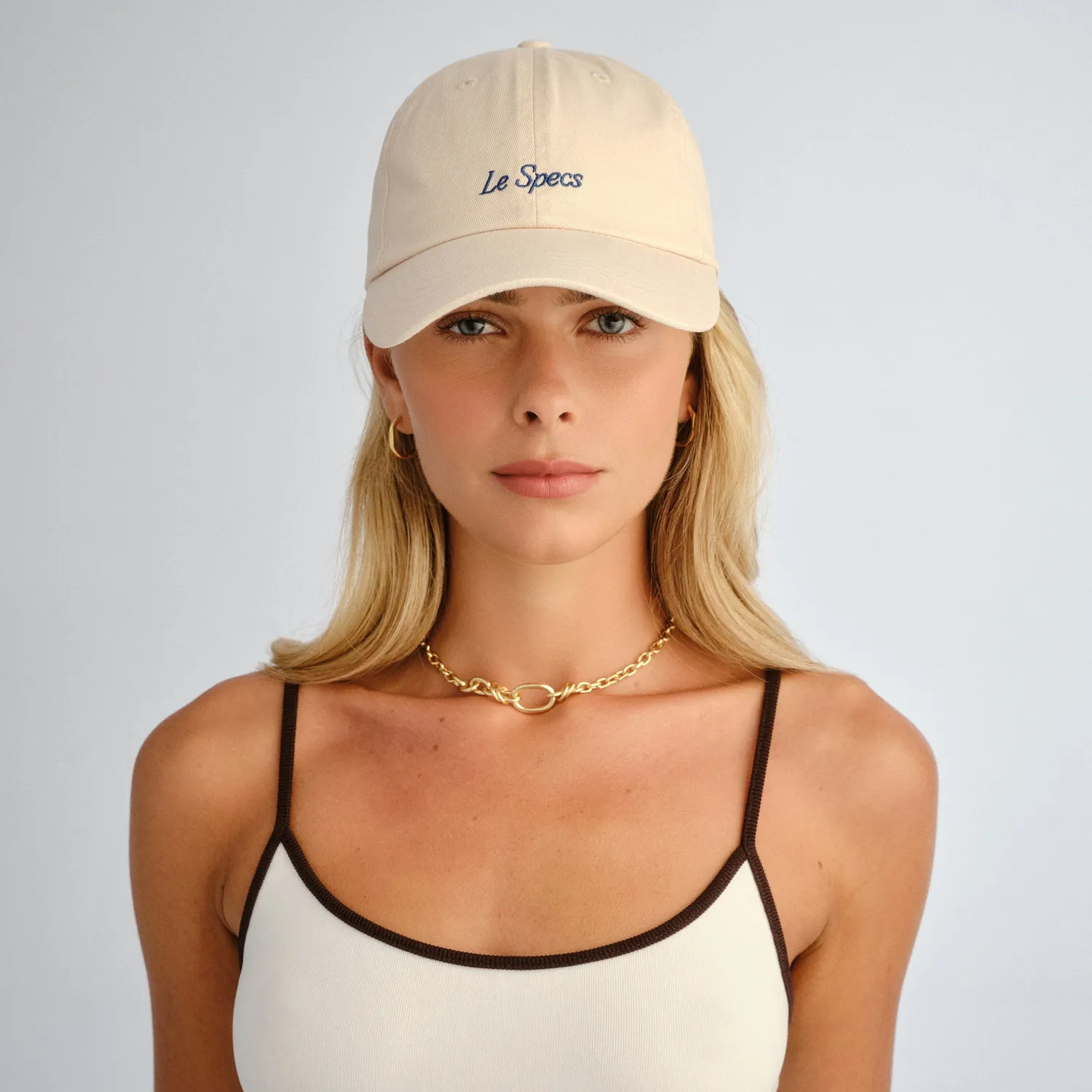 Le Specs Logo Cap cappellino crema cotone regolabile