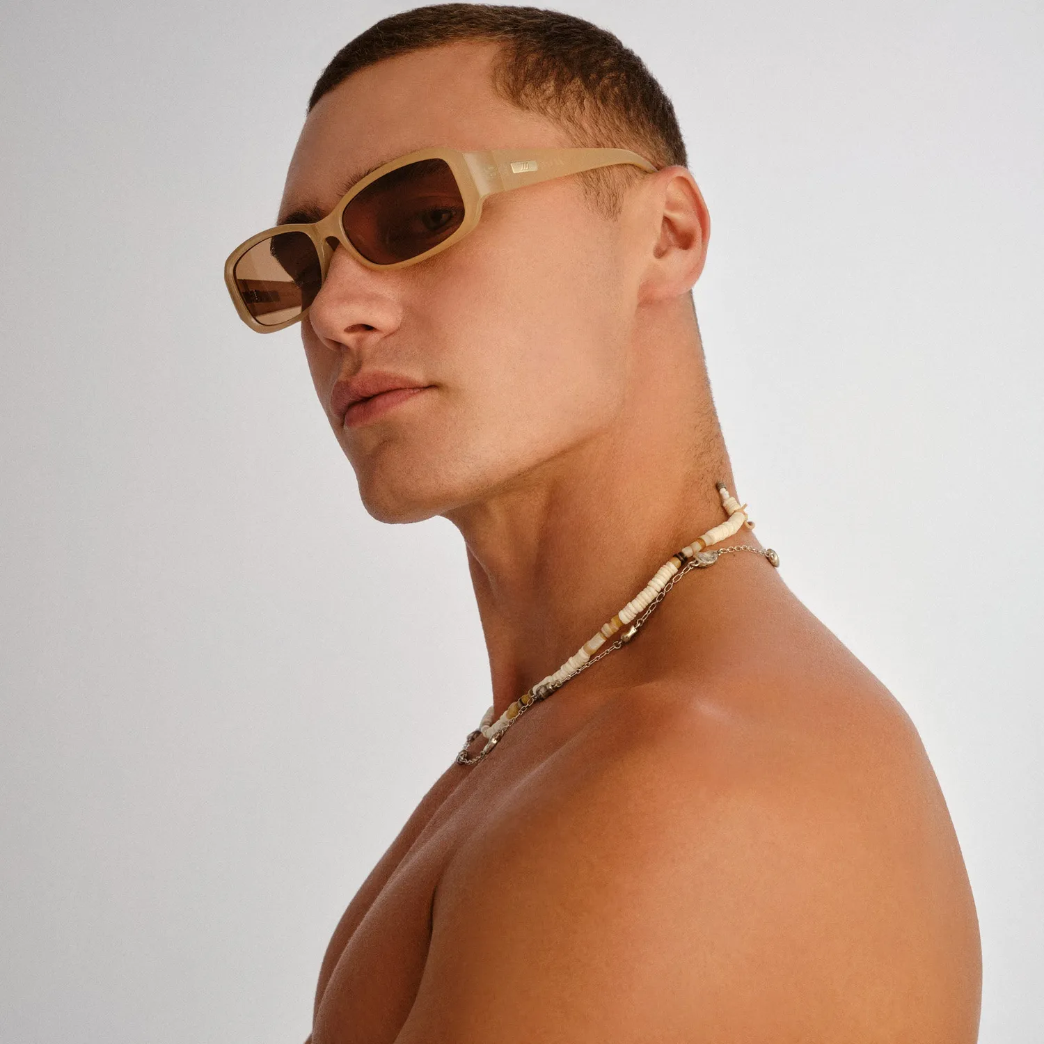 Le Specs Gigglemug occhiale da sole nude rettangolare