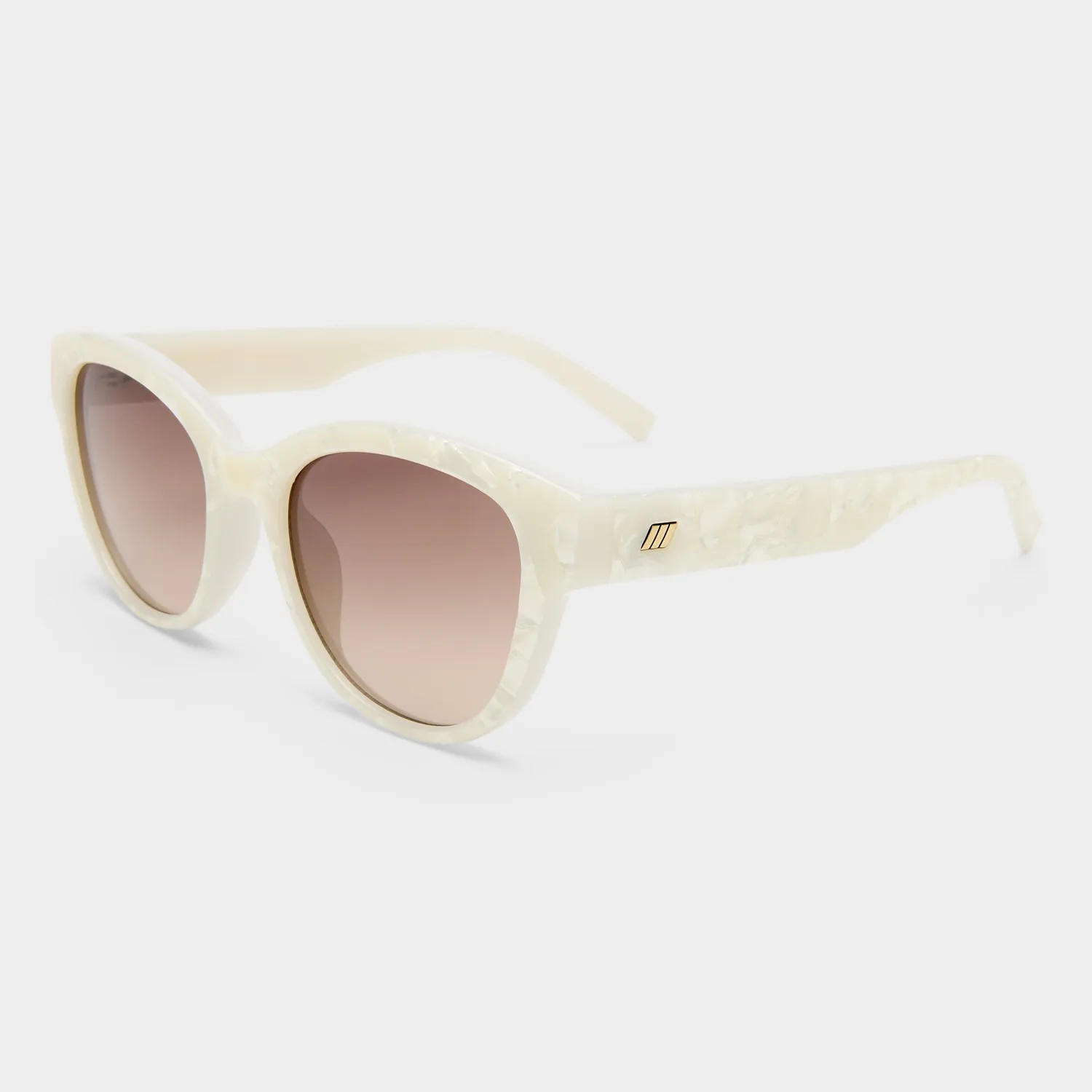 Le Specs Majestic occhiali da sole white marble tondi