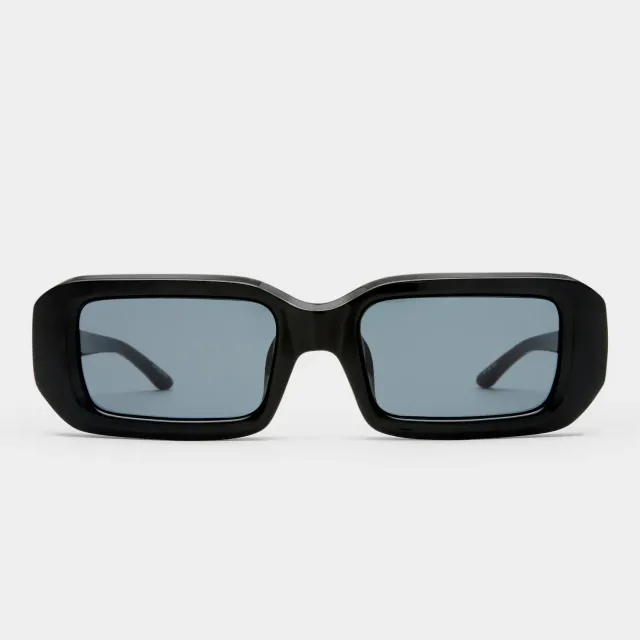 Le Specs Blackpool occhiale da sole nero rettangolare