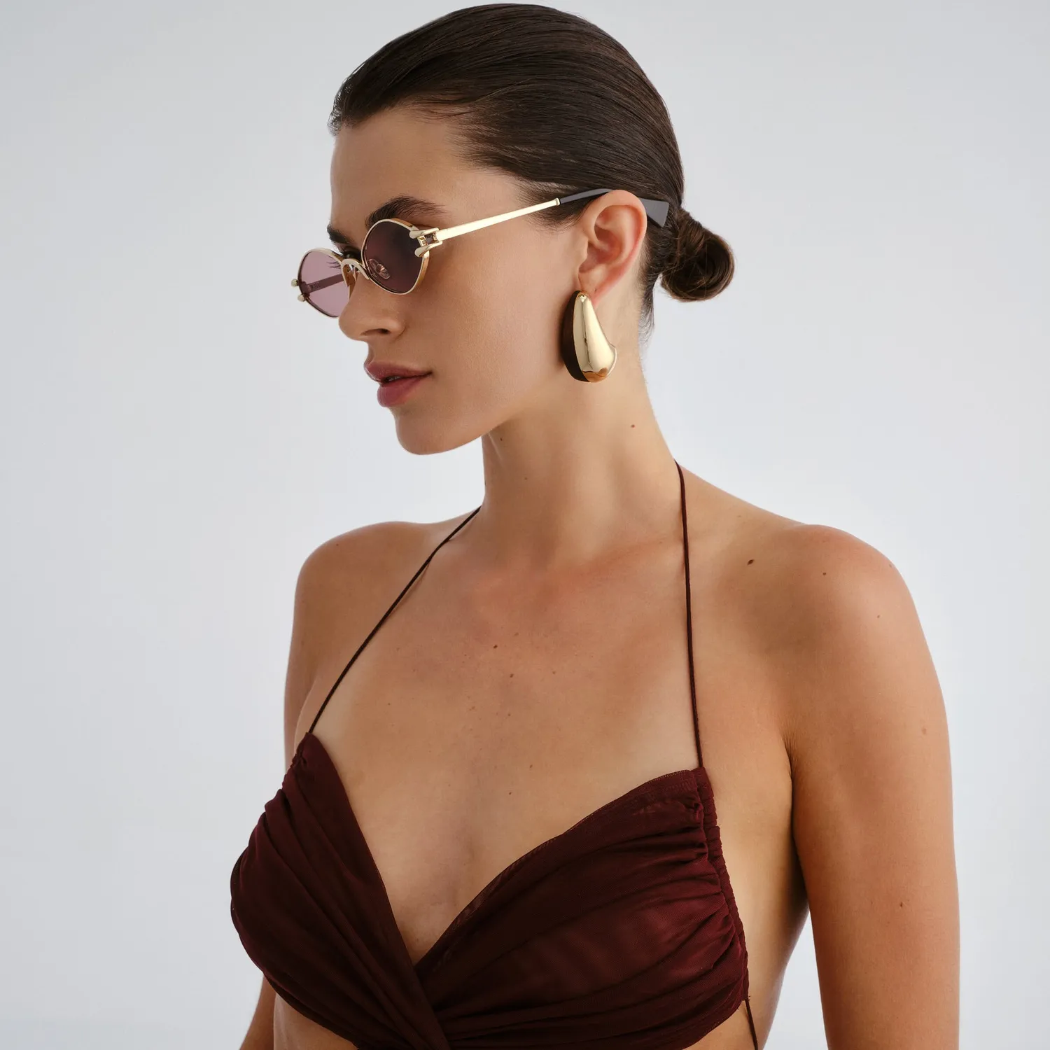 Le Specs Numero Quince occhiali da sole oro oak tint ovali