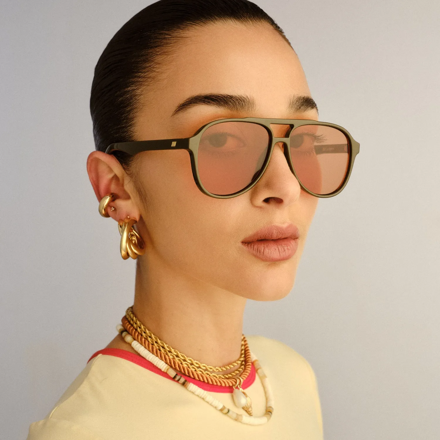 Le Specs Tragic Magic occhiale da sole verde oliva