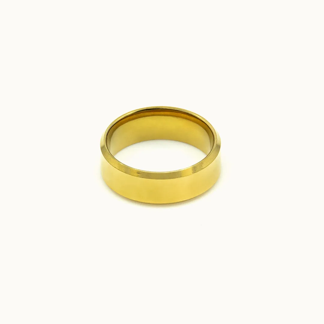 Hemmet Classic Flat Band anello oro giallo misura 8