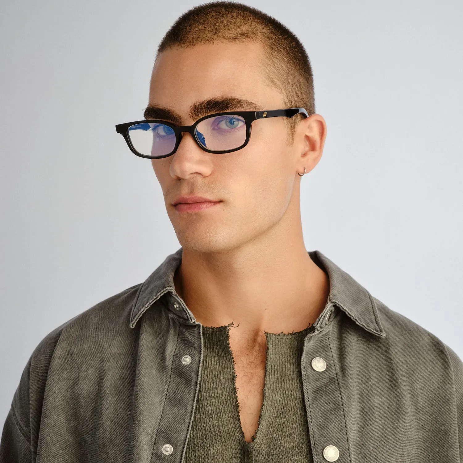 Le Specs Echelon occhiale luce blu nero rettangolare