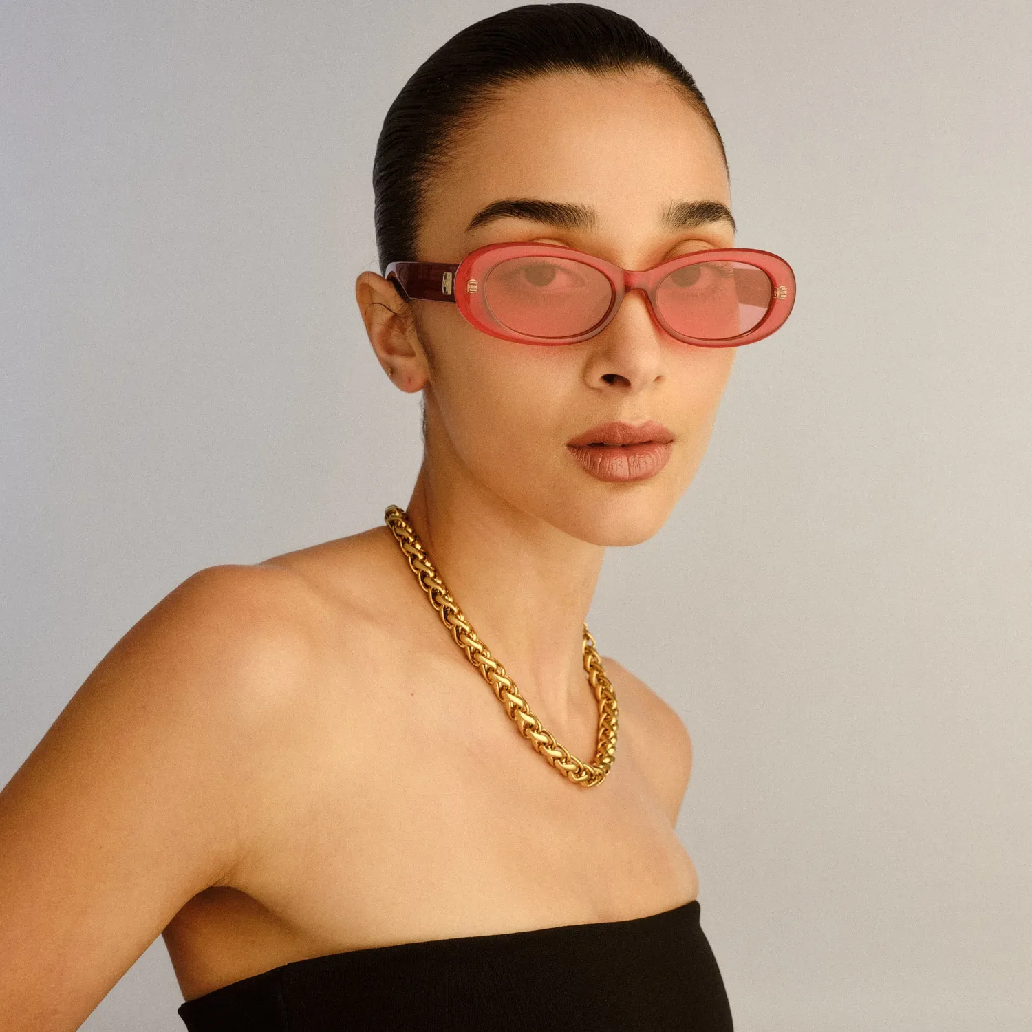 Le Specs Hey Ya occhiali da sole rosso perla calzata ampia