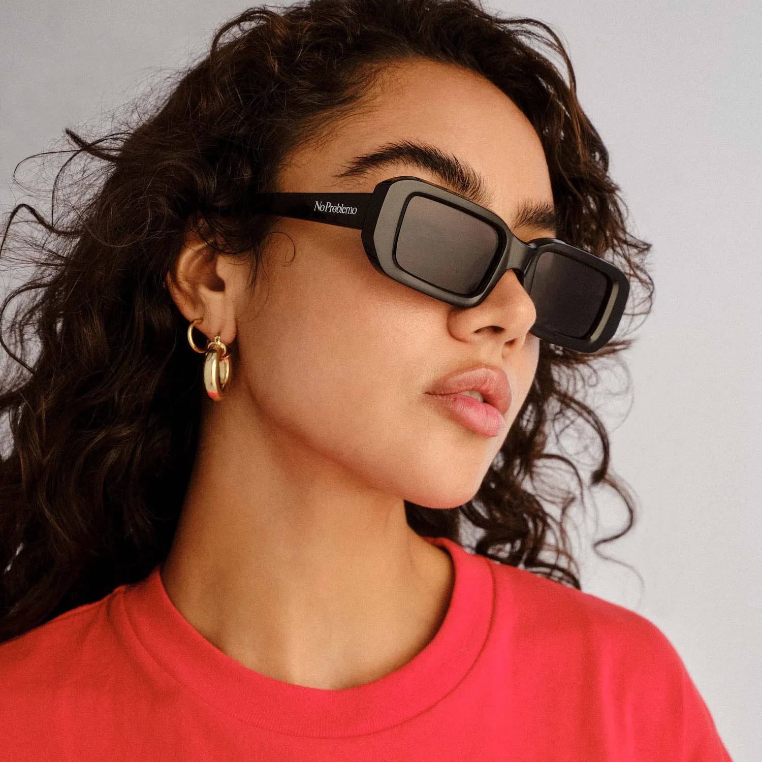 Le Specs Blackpool occhiale da sole nero rettangolare
