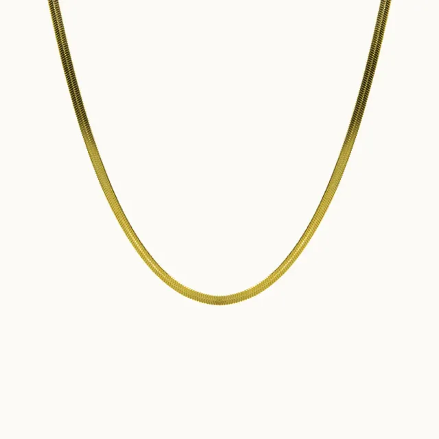 Hemmet Herringbone Chain collana oro giallo 45 cm