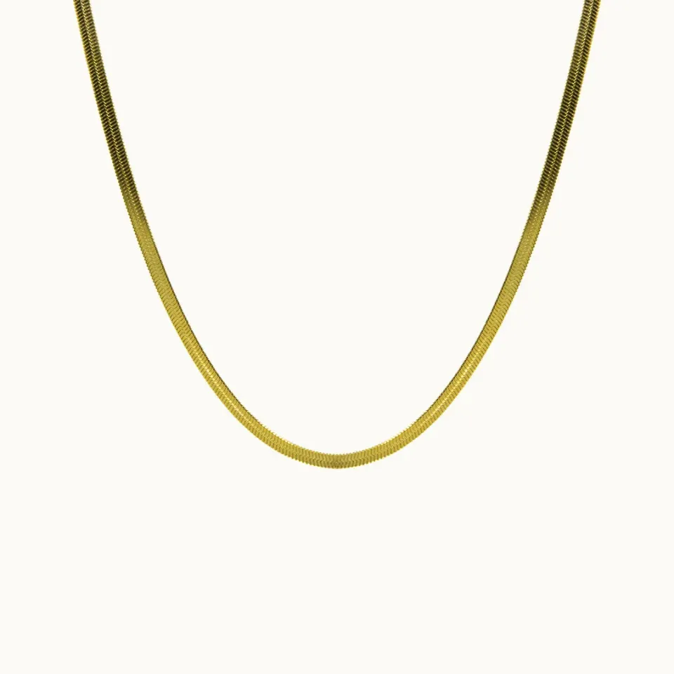 Hemmet Herringbone Chain collana oro giallo 45 cm