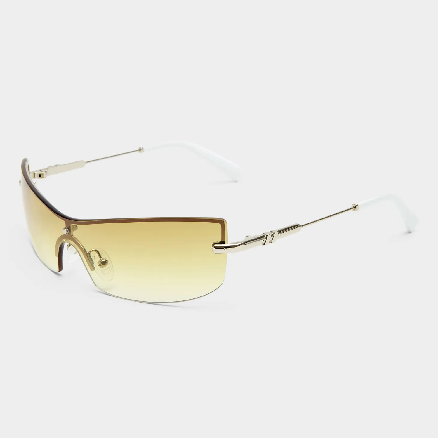 Le Specs Velvetine occhiali sole rimless silver ocra