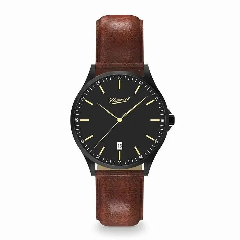 Hemmet H|Watch Series 2 orologio cinturino pelle nera