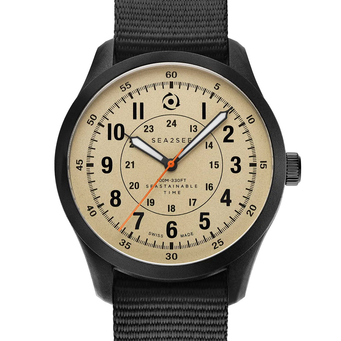 Sea2See Seal 02 orologio 41 mm nero sabbia