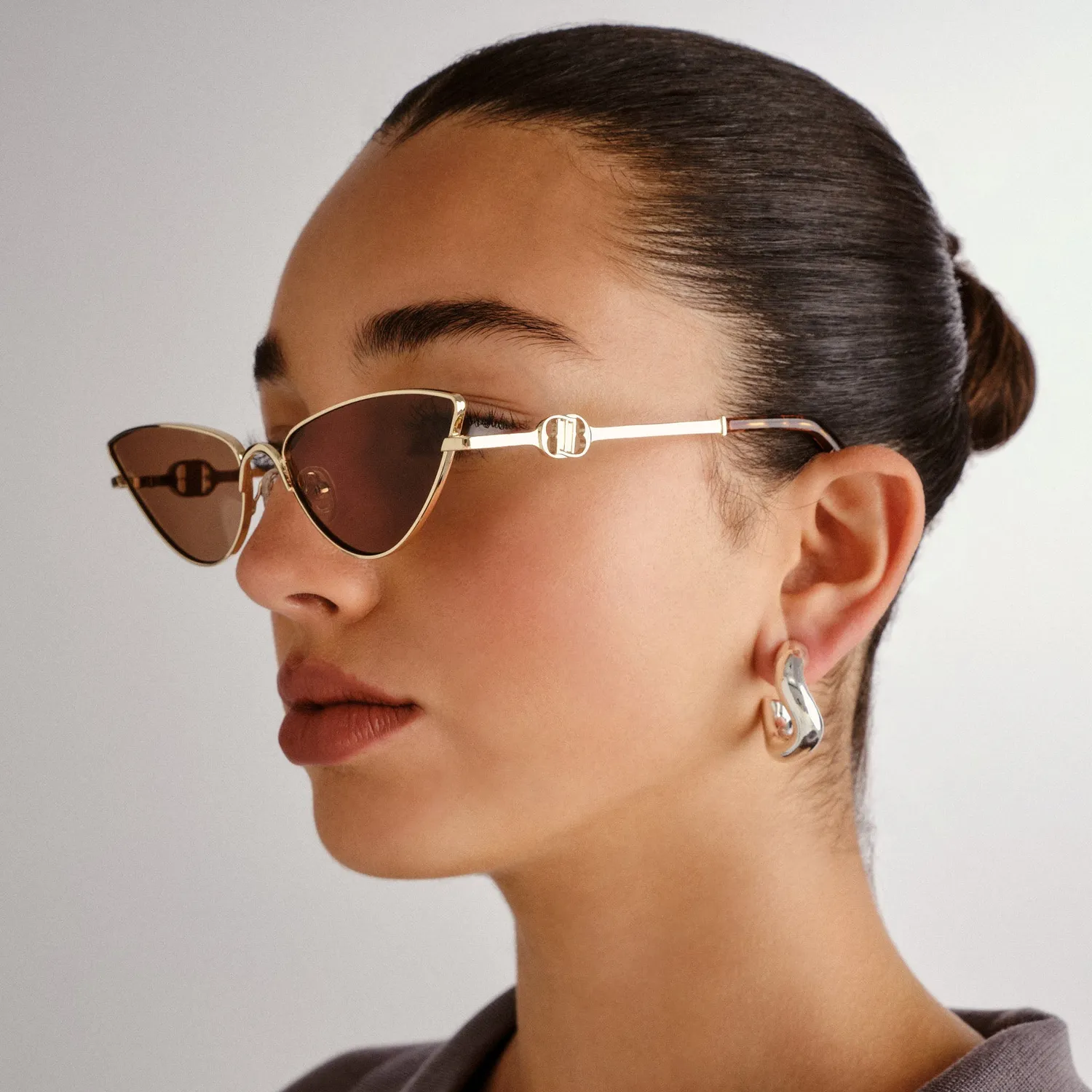 Le Specs The Soiree occhiale da sole oro lente marrone