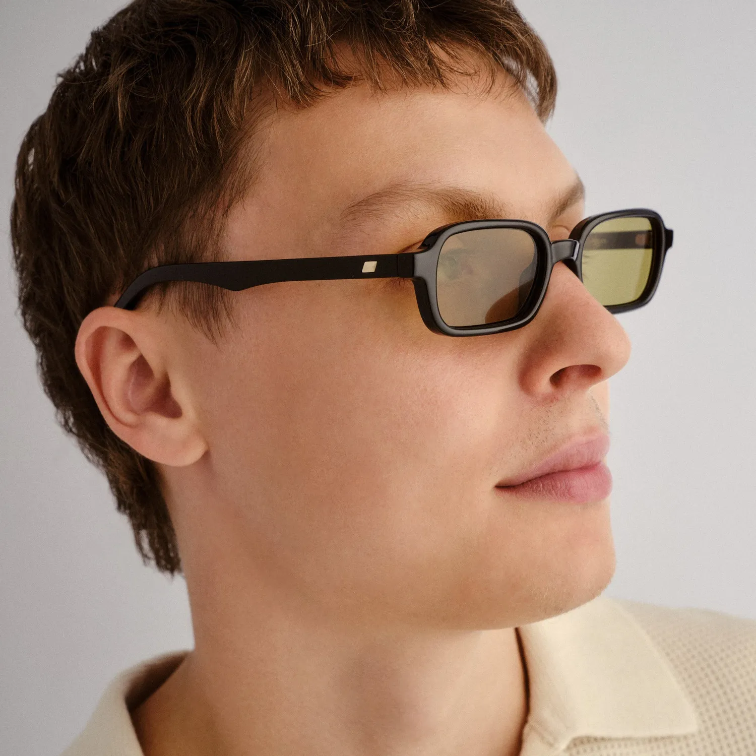 Le Specs Pilferer occhiale da sole nero verde stretto