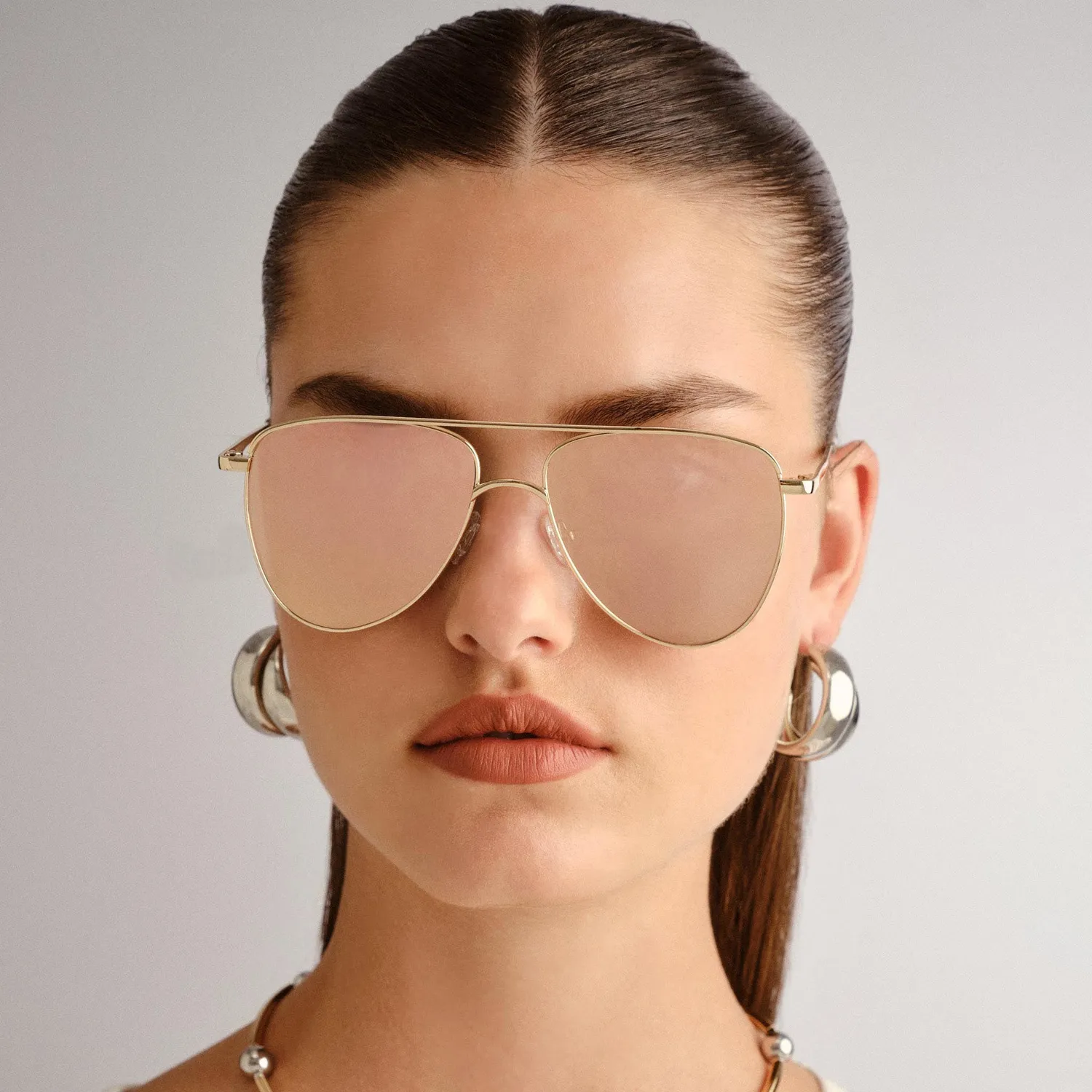 Le Specs The Duke occhiali da sole oro aviatore specchio