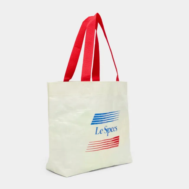 Le Specs Mini Tote borsa white with red strap