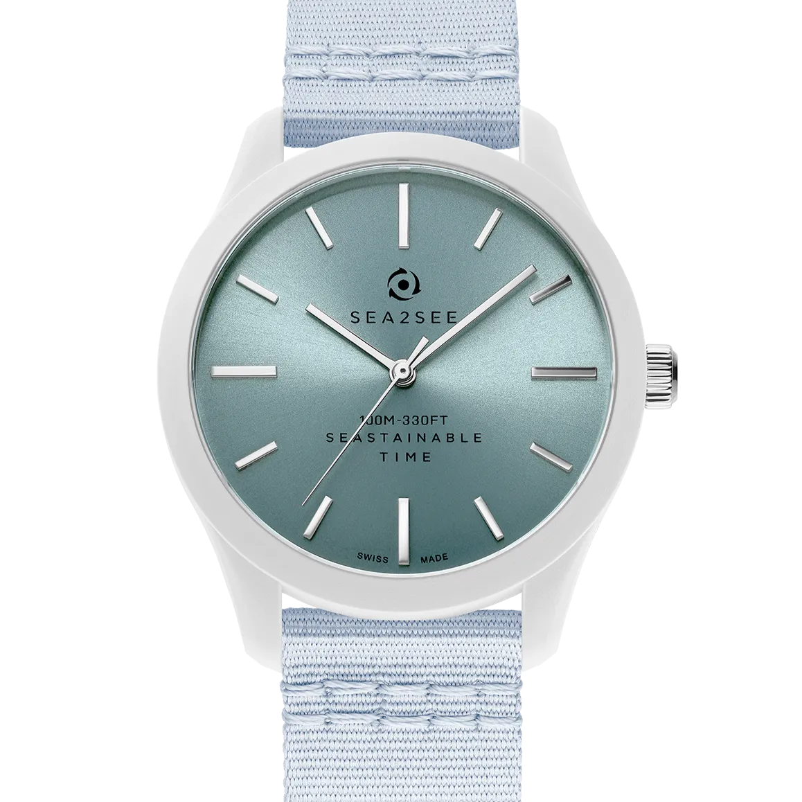 Sea2See Fiji 04 orologio 37 mm bianco quadrante azzurro