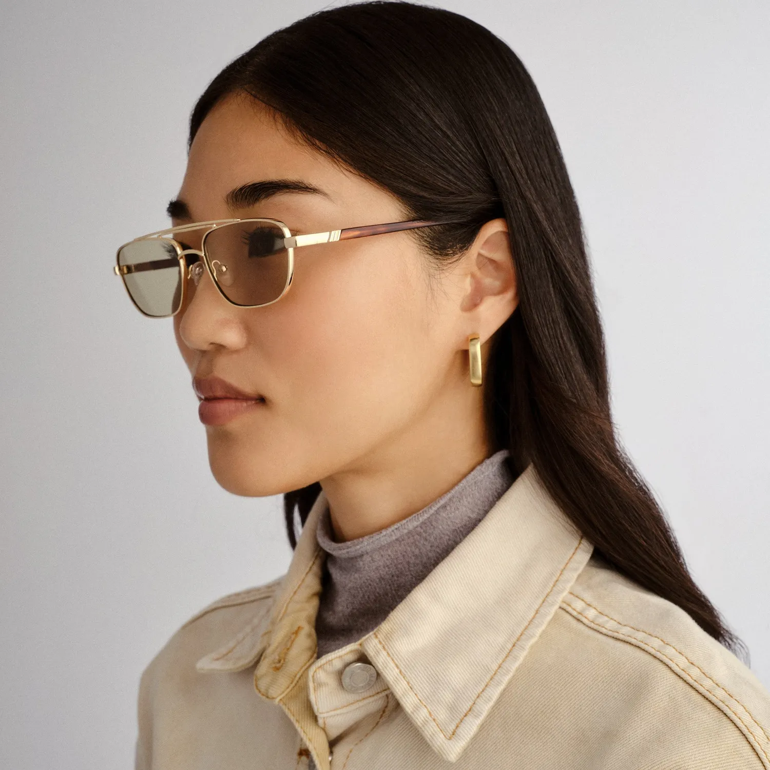 Le Specs Le Mimi occhiale da sole gold moss aviatore