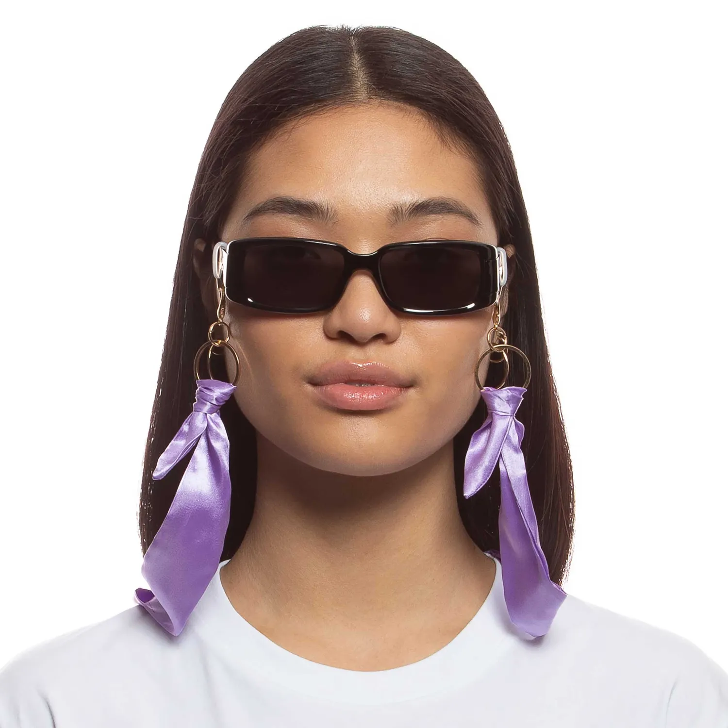 Le Specs Y2K Scarf Chain foulard lilla raso