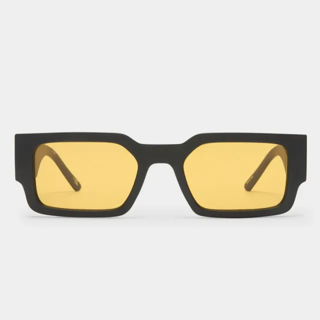 Le Specs Contemplation occhiali da sole nero opaco lenti ottone