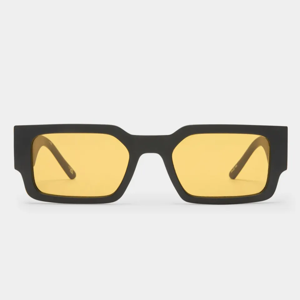 Le Specs Contemplation occhiali da sole nero opaco lenti ottone